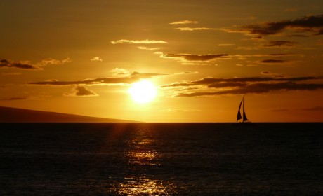 Sunset sailboat